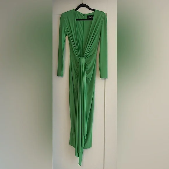green emerald velvet dress The Lorena Midi Dress in Black – Solace London main image 0
